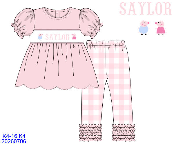 Peppa Pig Customizable Girls Pant Set ETA NOV