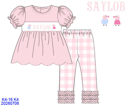 Peppa Pig Customizable Girls Pant Set ETA NOV