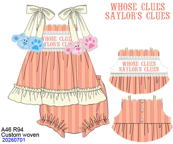 Whose Clues Customizable Bloomer Set ETA NOV