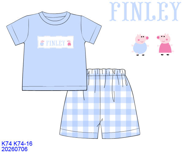 Peppa Pig Customizable Boys Short Set ETA NOV