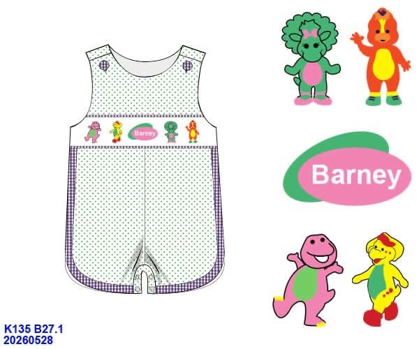 Purple Dino and Friends Boys Romper ETA NOV