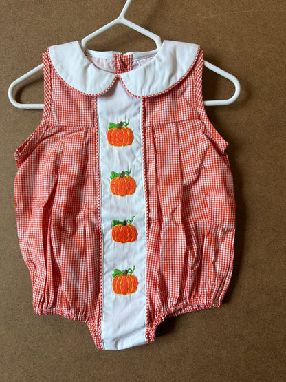 Embroidered Pumpkin Boy Bubble (ETA September)