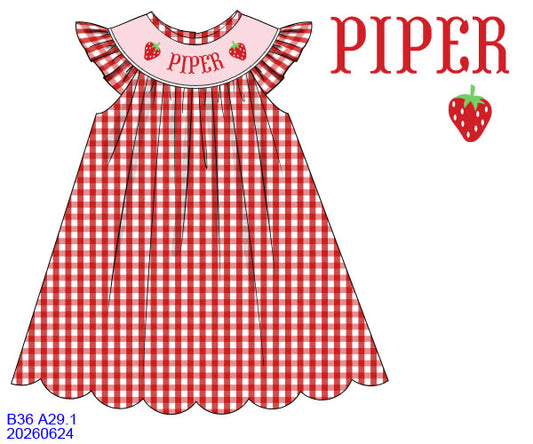 Strawberry Name Smock Dress ETA DEC