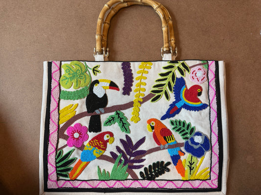 Hand Beaded Tropical Bag