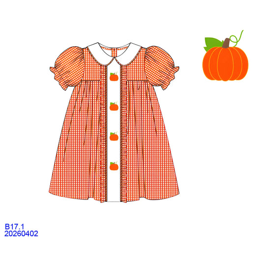 Elegant Embroidered Pumpkin Dress (ETA September)