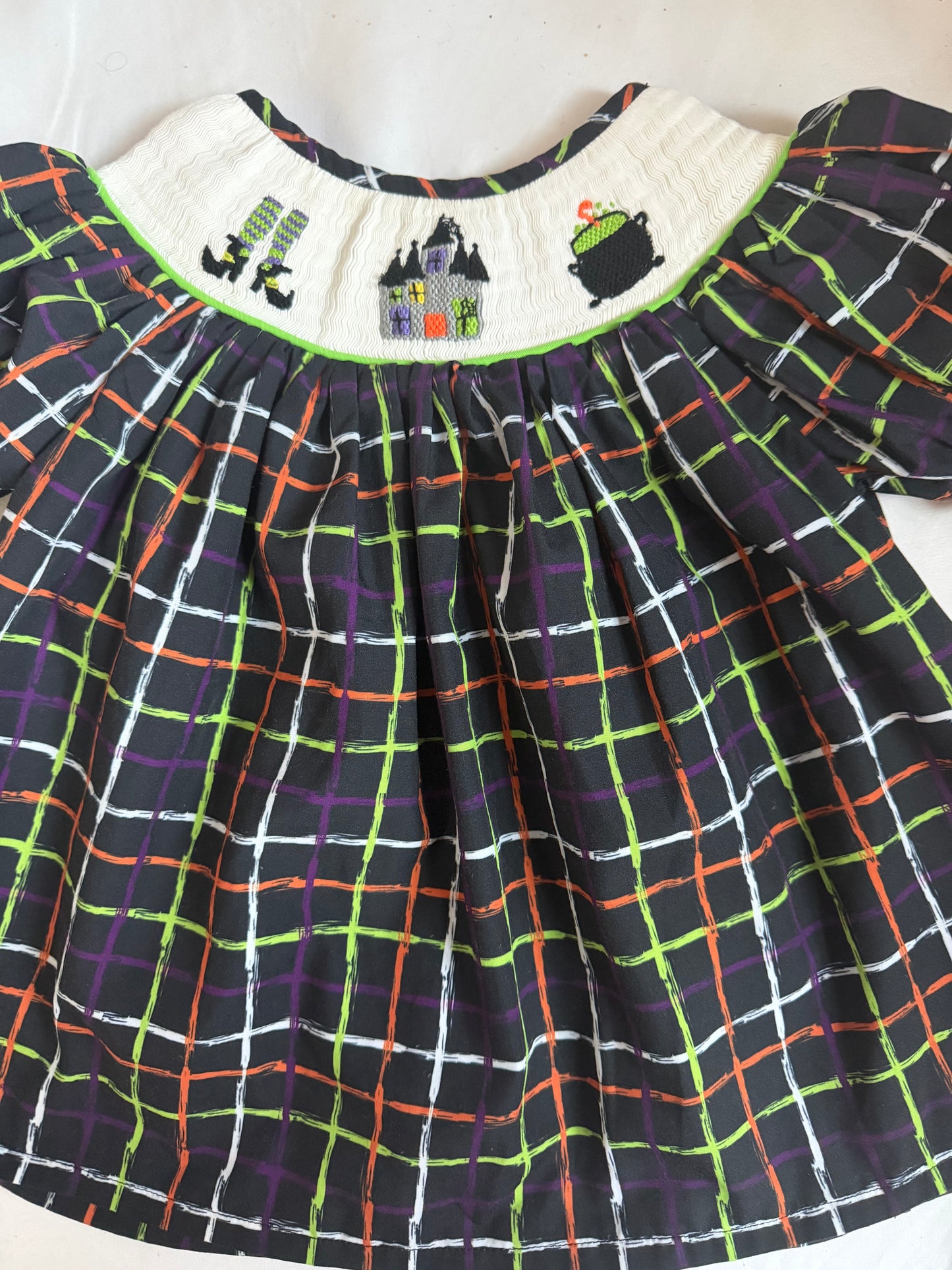 Spooky Smocked Plaid Dress (ETA September)
