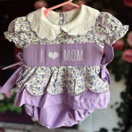 Purple "I heart mom" Bubble